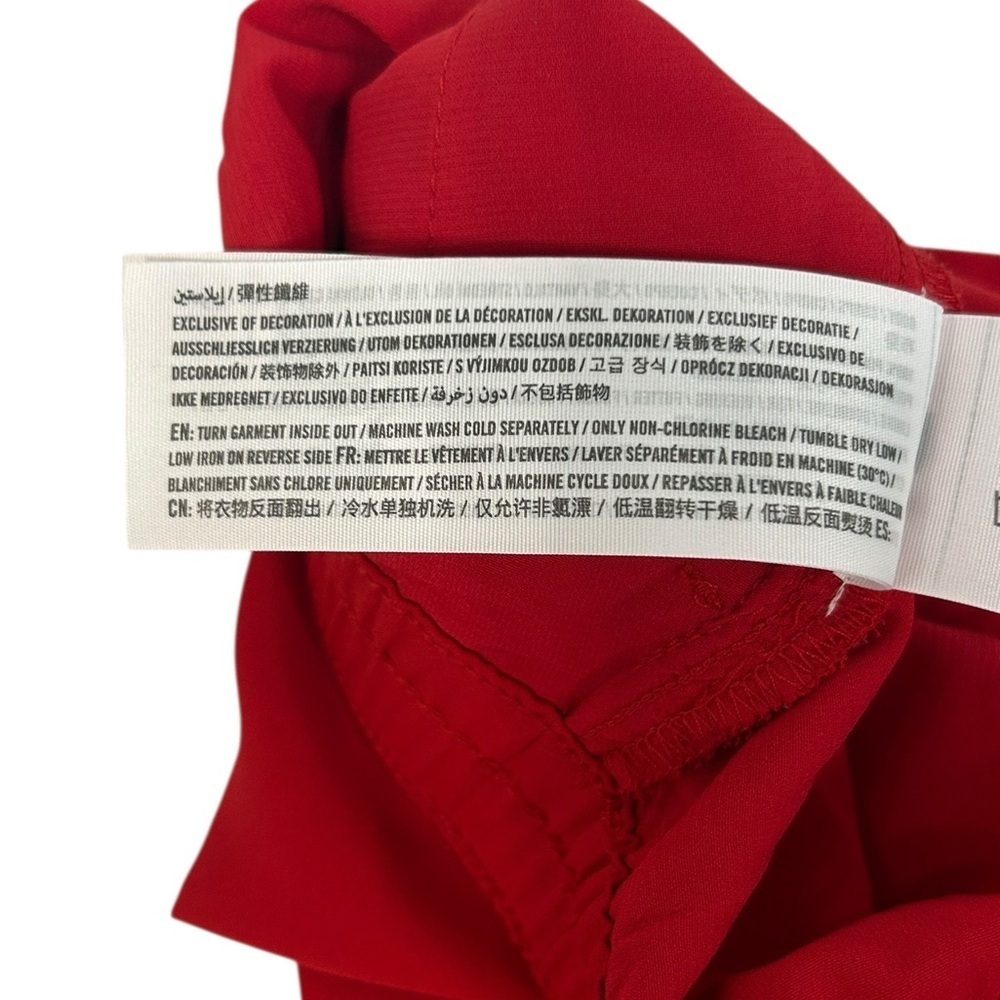 Abercrombie & Fitch Womens Drapey Pull On Wide Leg Pants Medium High Rise Red - Picture 9 of 11